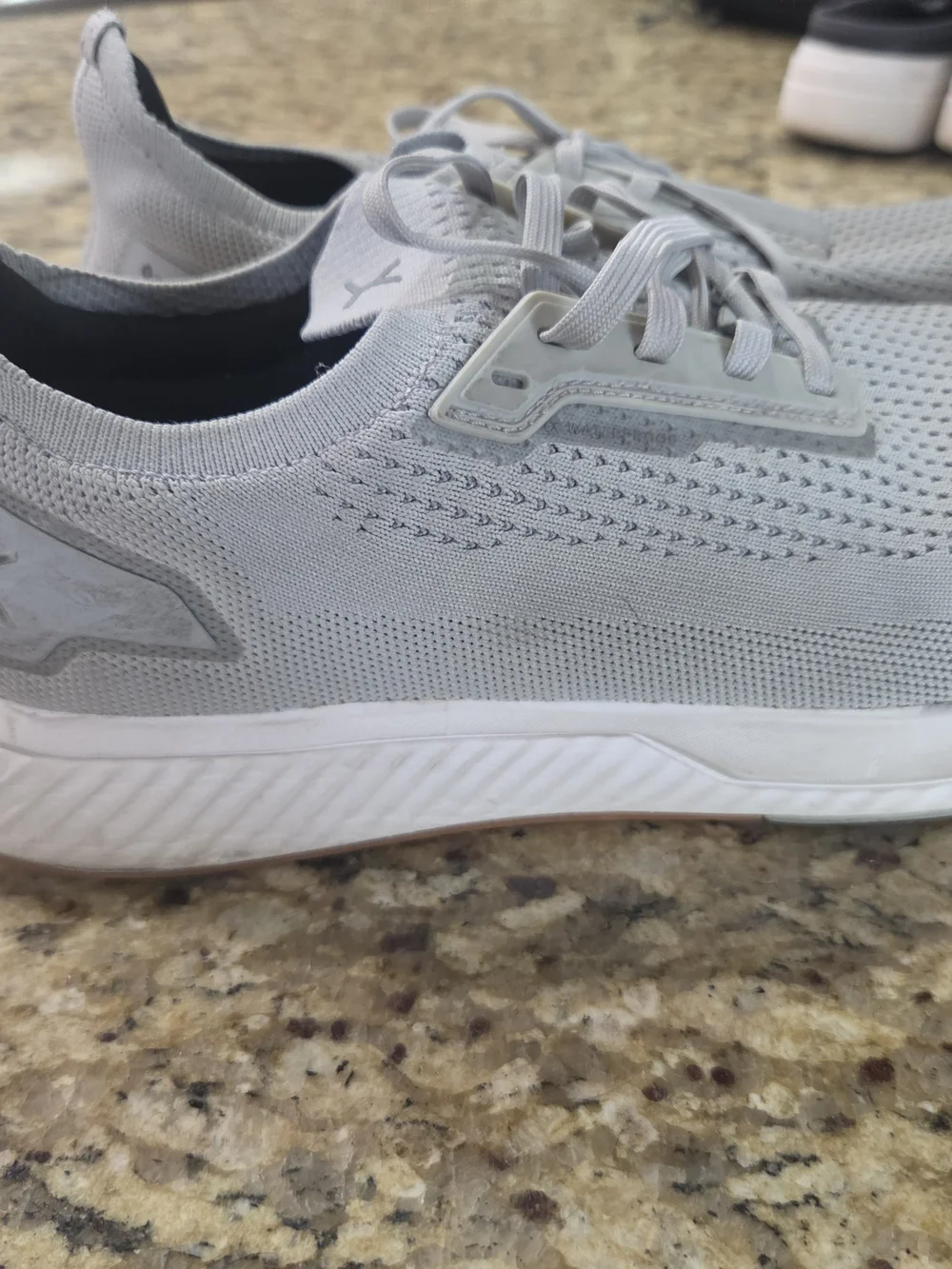 Men's FLUX Knit Sneakers - Light Gray with Tan Accents WATERPROOF